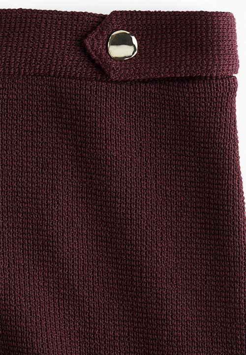 H&M - Textured-knit shorts - burgundy