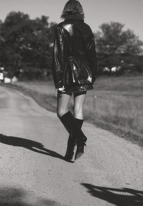 H&M - Coated belted jacket - dark brown