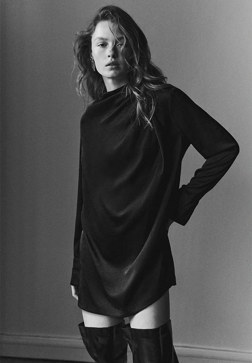 H&M - Draped dress - black