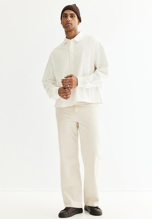 H&M - Loose fit cotton polo shirt - white