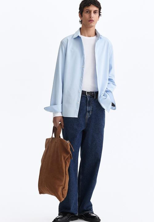 H&M - Four-way stretch slim fit shirt - light blue