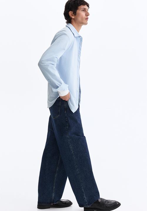 H&M - Four-way stretch slim fit shirt - light blue