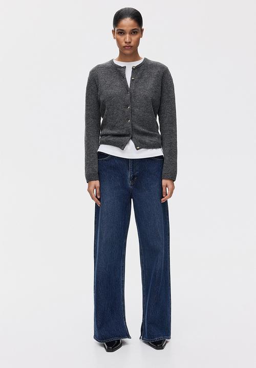 H&M - Fine-knit cardigan - dark grey marl