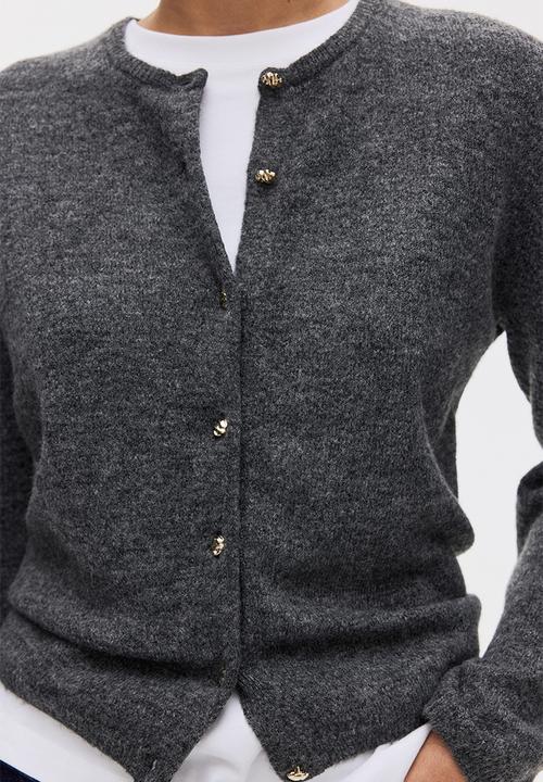 H&M - Fine-knit cardigan - dark grey marl