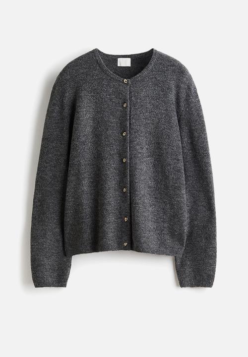 H&M - Fine-knit cardigan - dark grey marl
