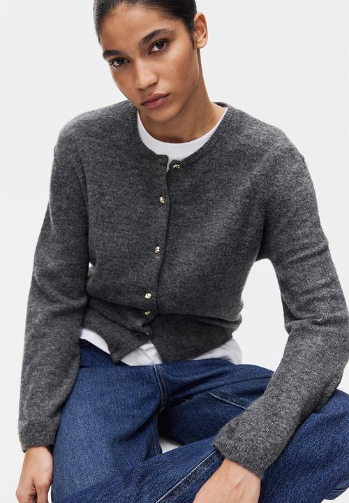 H&M - Fine-knit cardigan - dark grey marl
