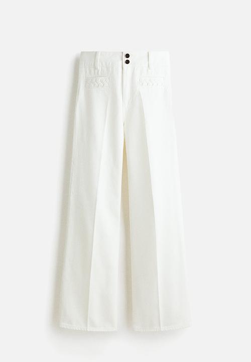 H&M - Wide high jeans - white