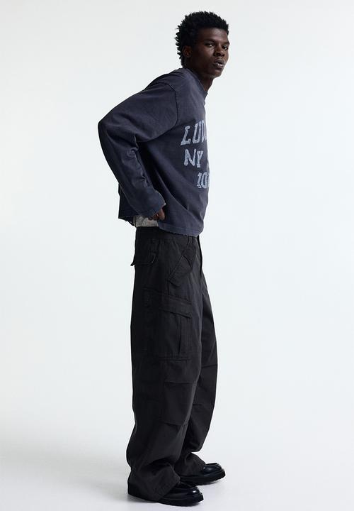 H&M - Loose fit cargo trousers - dark grey