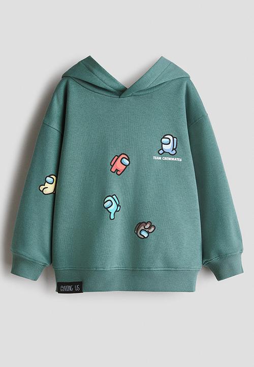 H&M - Print-motif hoodie - green/among us