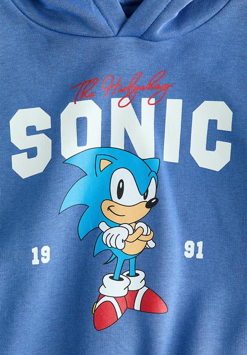 H&M - Print-motif hoodie - blue/sonic the hedgehog