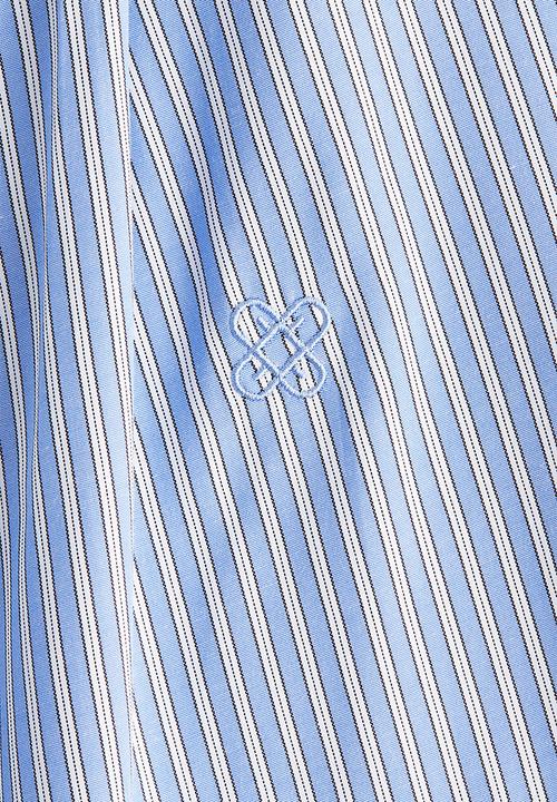 H&M - Tie-detail shirt - blue/striped