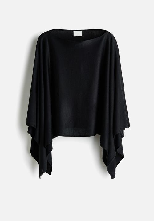 H&M - Fine-knit cape - black