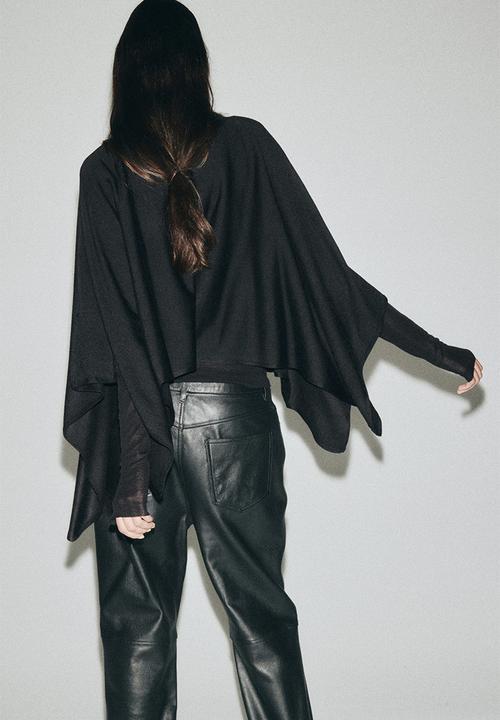 H&M - Fine-knit cape - black