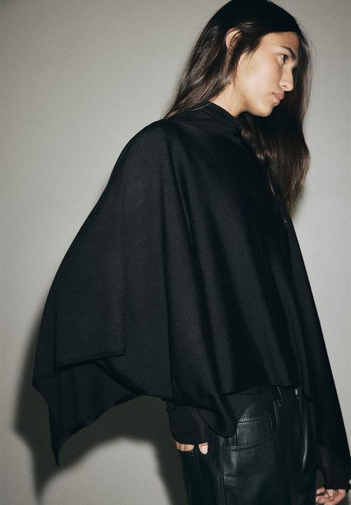 H&M - Fine-knit cape - black