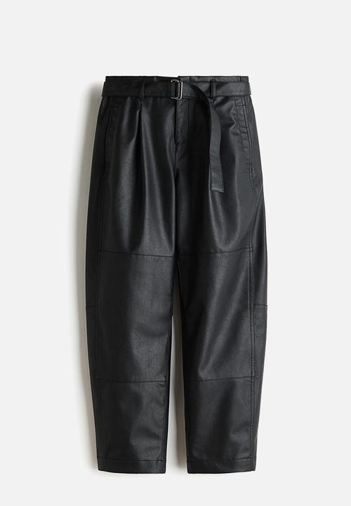 H&M - Belted coated trousers - black