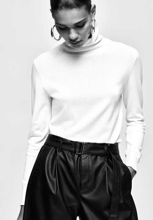 H&M - Belted coated trousers - black