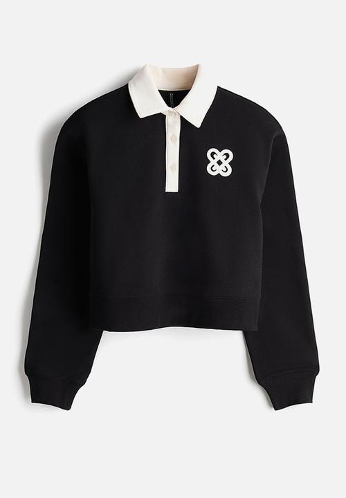 Appliqu?d rugby shirt - black/cream - 1337953001