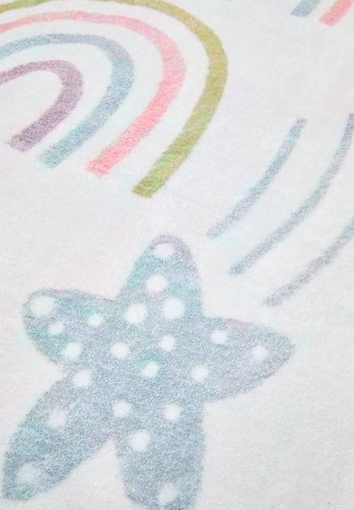 Pop Candy - Rainbows & stars round rug - off white