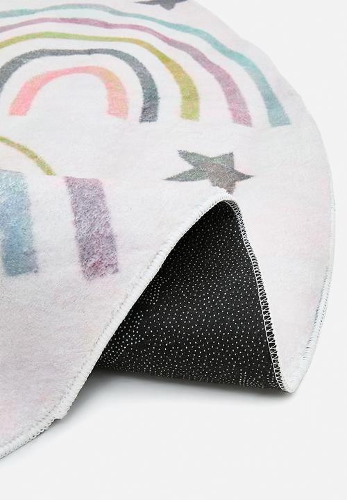 Pop Candy - Rainbows & stars round rug - off white
