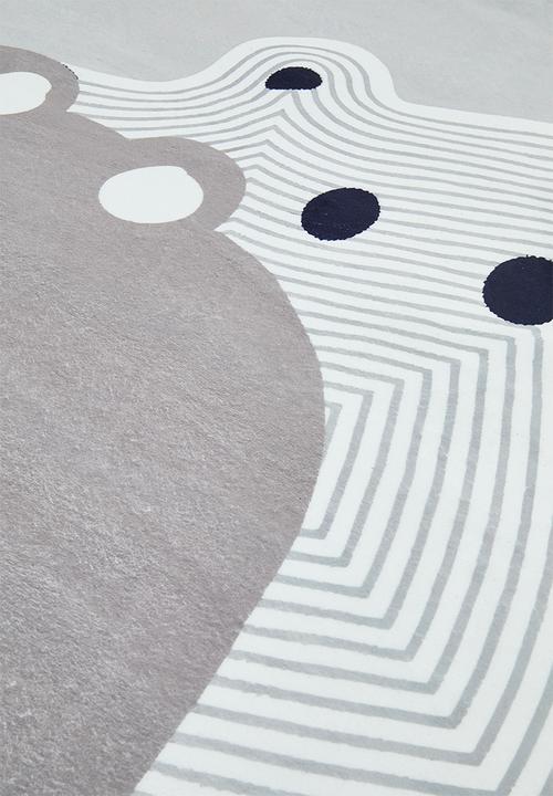 Pop Candy - Hippo round rug 140cm - grey