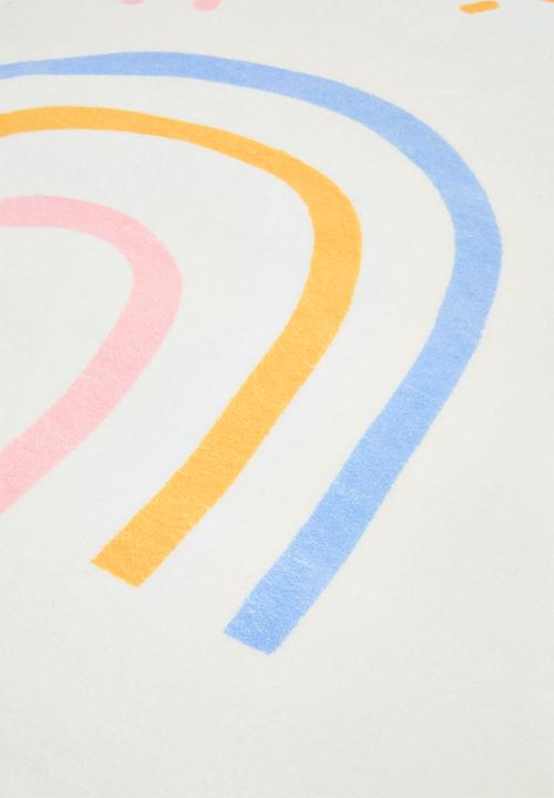 Pop Candy - Printed circular plush rug - off white/multi