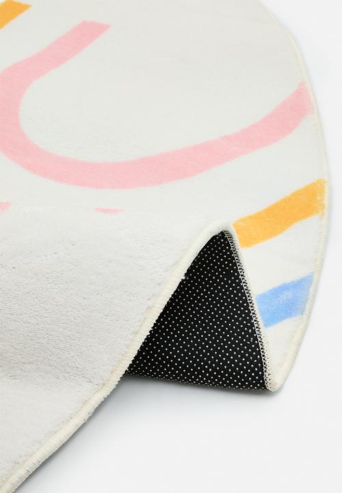 Pop Candy - Printed circular plush rug - off white/multi