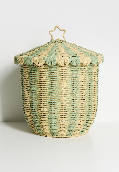 Pop Candy - Straw basket - green/natural