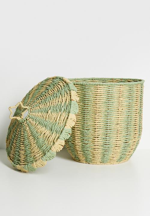 Pop Candy - Straw basket - green/natural