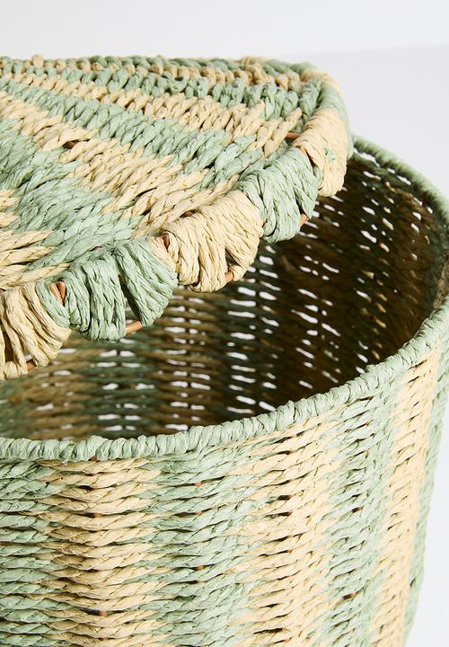 Pop Candy - Straw basket - green/natural