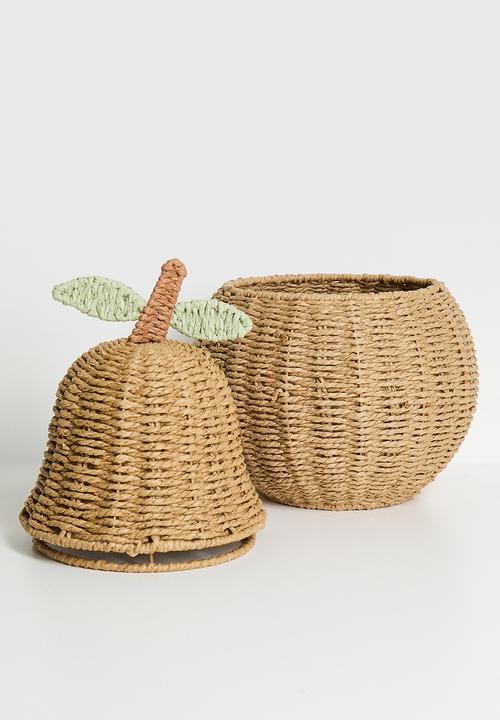 Pop Candy - Pear-shaped straw basket - natural