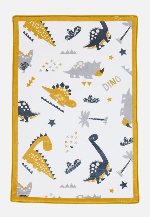 Pop Candy - Dino multi rug - white/mustard/multi
