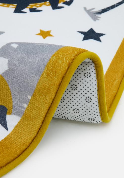 Pop Candy - Dino multi rug - white/mustard/multi