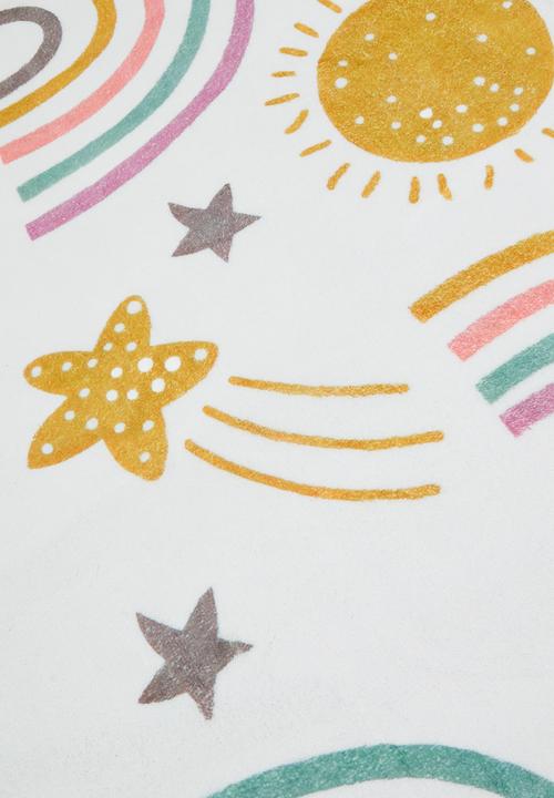 Pop Candy - Rainbow sky aop circular rug - off white