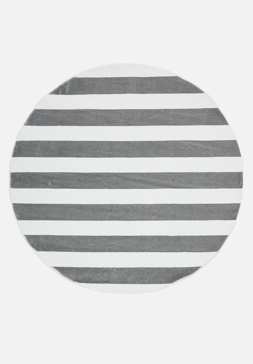 Pop Candy - Circular rug - grey stripes