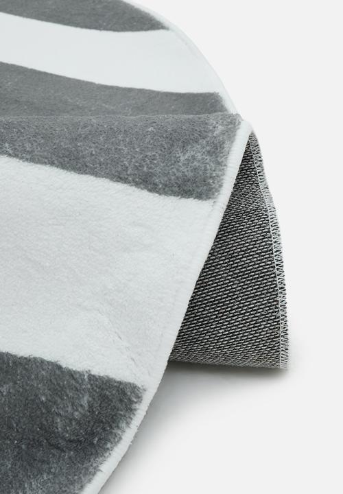 Pop Candy - Circular rug - grey stripes