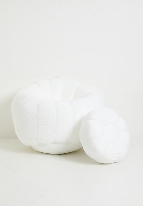 Pop Candy - Seashell design chair and ottoman - off white