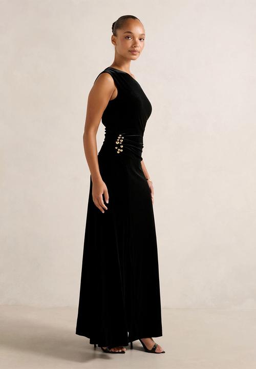 Forever New - Winslet off shoulder velvet dress in black