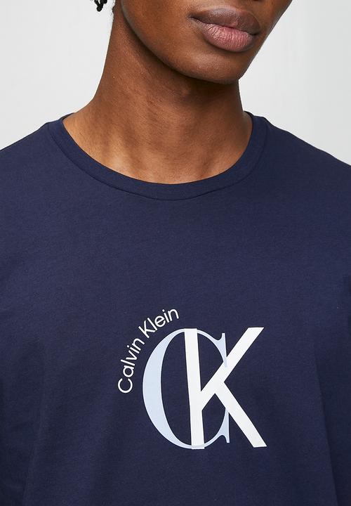 Calvin Klein - 2Tone Ck Graphic Tee - Maritime Blue