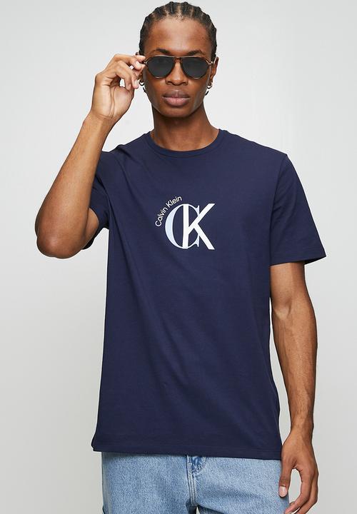 Calvin Klein - 2Tone Ck Graphic Tee - Maritime Blue
