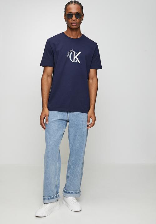 Calvin Klein - 2Tone Ck Graphic Tee - Maritime Blue