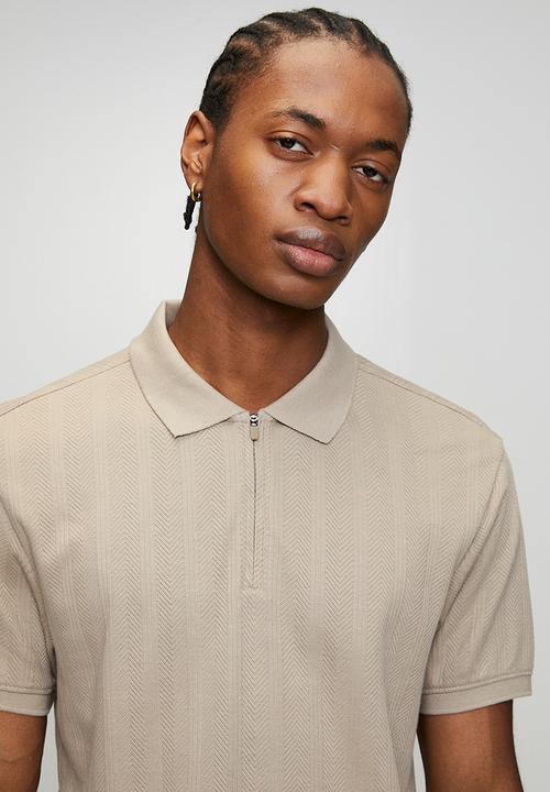 Zip structure polo - vintage khaki