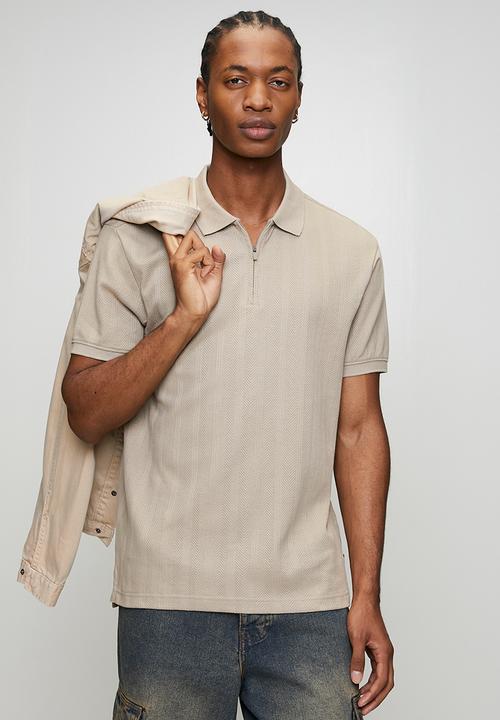 Zip structure polo - vintage khaki