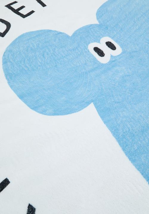 Pop Candy - Alphabet circular rug - off white/elephant