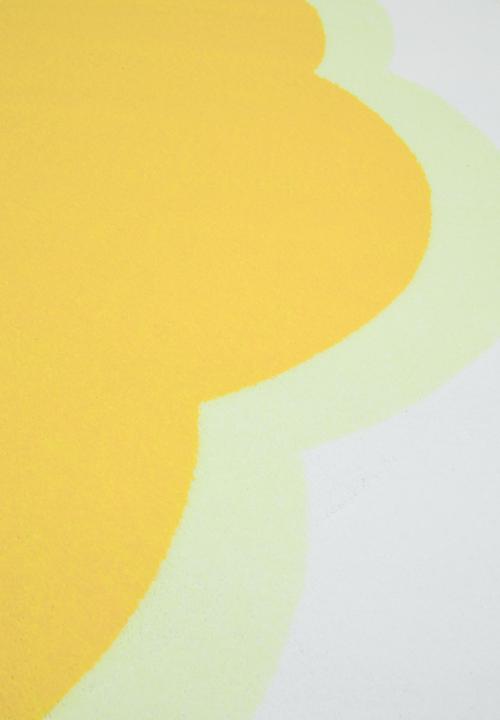Pop Candy - Scallop-shaped placement rug - white/yellow
