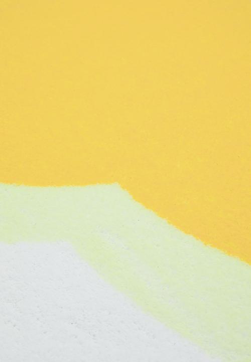 Pop Candy - Scallop-shaped placement rug - white/yellow