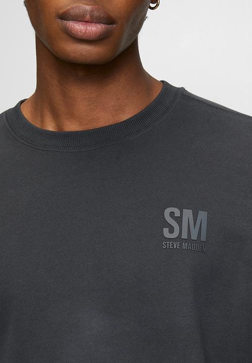 Steve Madden - Mens Reign Relaxed Crew Neck Sweat - Charcoal Art