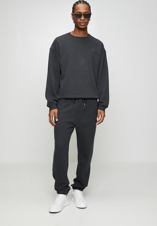 Steve Madden - Mens Reign Relaxed Crew Neck Sweat - Charcoal Art