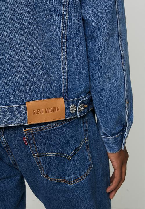 Steve Madden - Mens Dodge Denim Trucker Jacket - Mid Blue