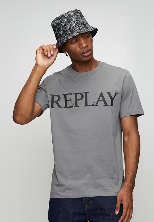 Replay - Jersey T-shirt With Logo Print - Grey