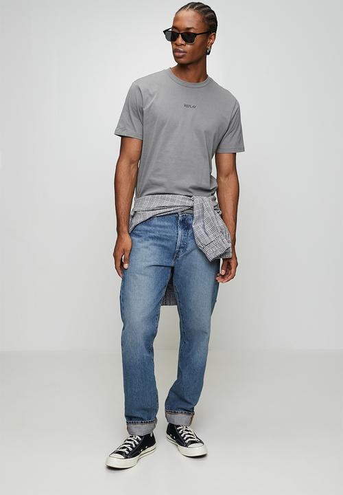 Replay - Basic Jersey Crew Neck T-shirt - Lead Grey